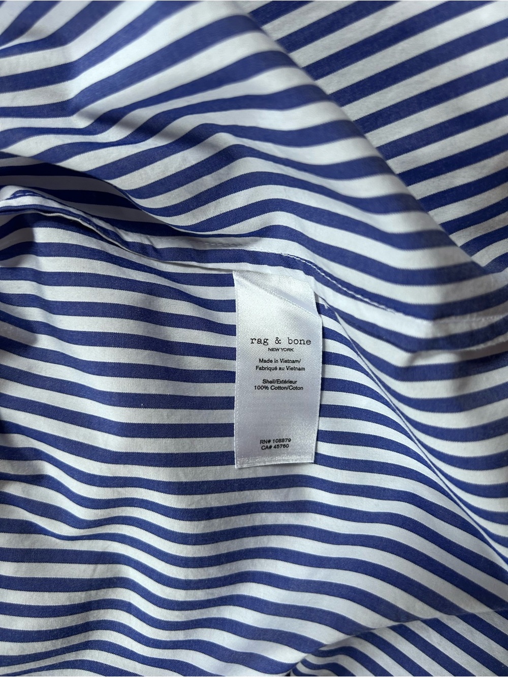 Rag & Bone oversized Maxine Poplin Blue White Stripe Button Up Shirt Sz XS - Picture 8 of 11